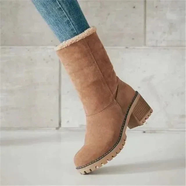 Teresa | Classic Faux Fur Cuff Mid-Calf Winter Boots