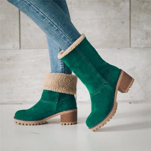 Teresa | Classic Faux Fur Cuff Mid-Calf Winter Boots