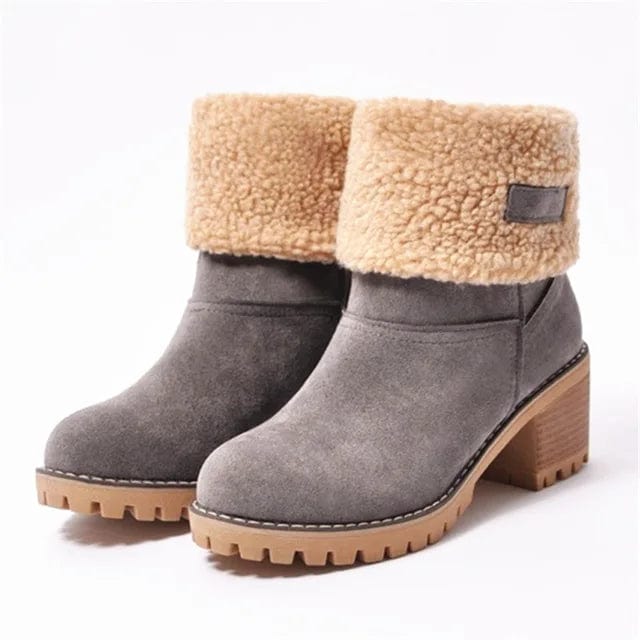 Teresa | Classic Faux Fur Cuff Mid-Calf Winter Boots