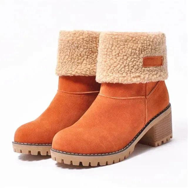 Teresa | Classic Faux Fur Cuff Mid-Calf Winter Boots