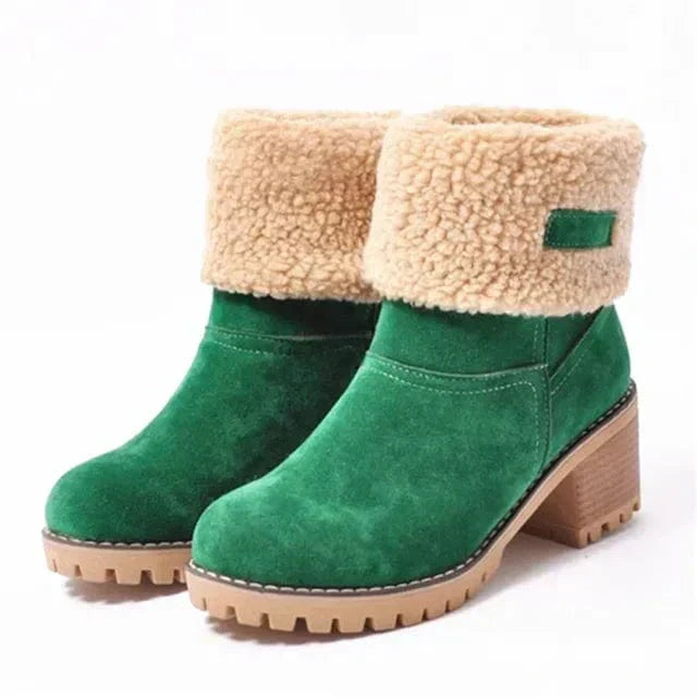 Teresa | Classic Faux Fur Cuff Mid-Calf Winter Boots