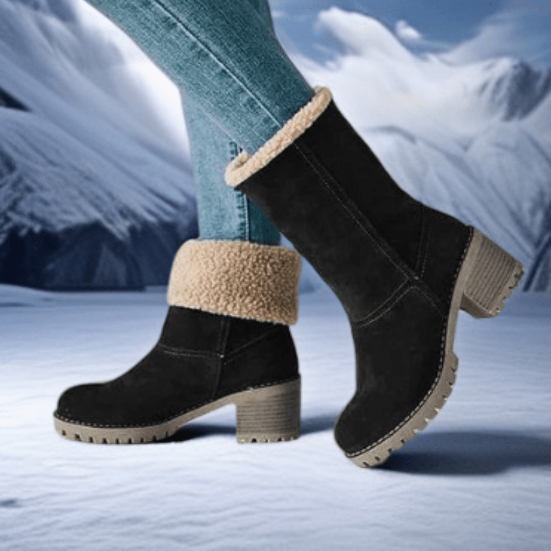 Teresa | Classic Faux Fur Cuff Mid-Calf Winter Boots