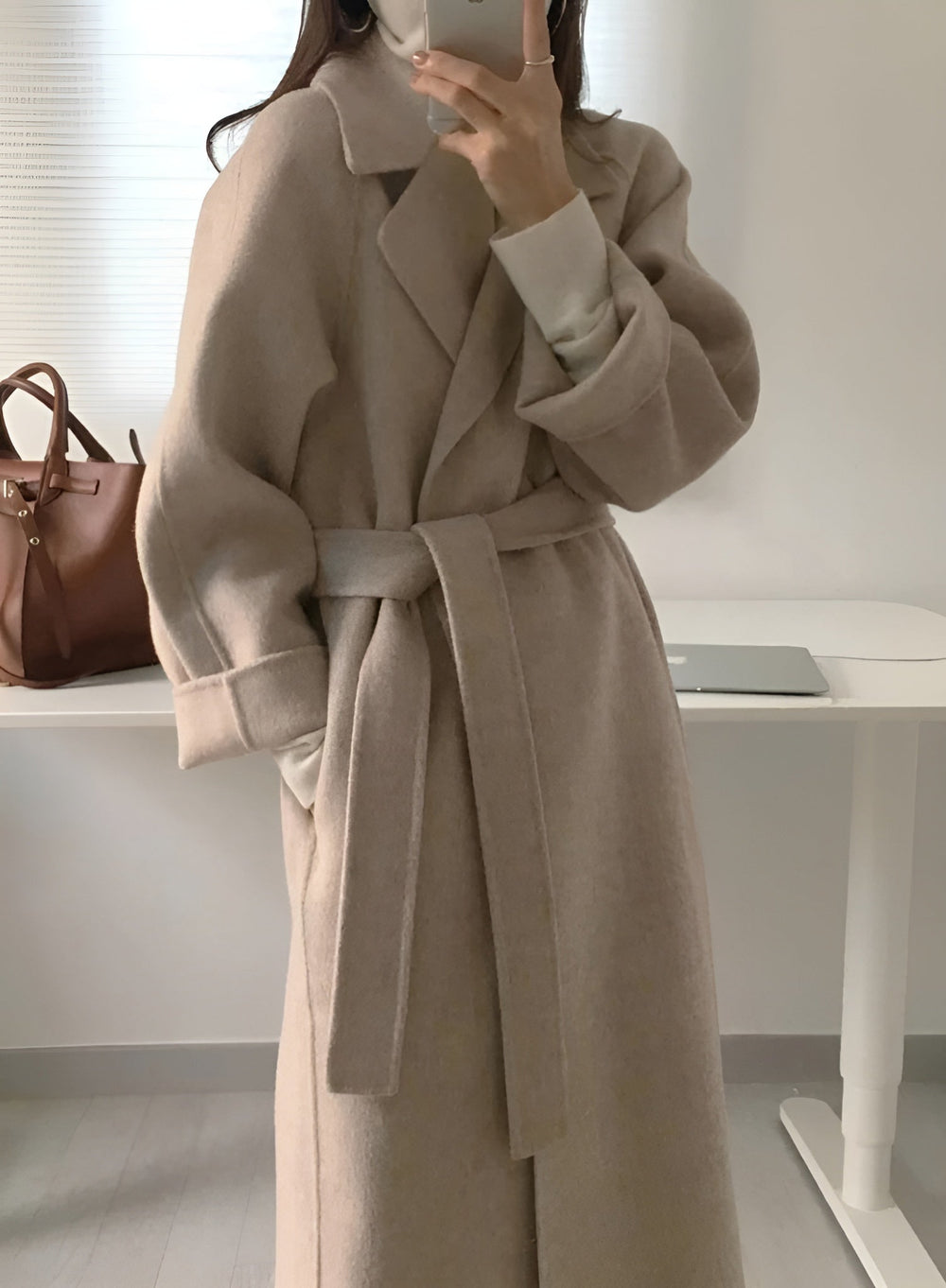 Teresa | Cozy Belted Longline Camel Coat