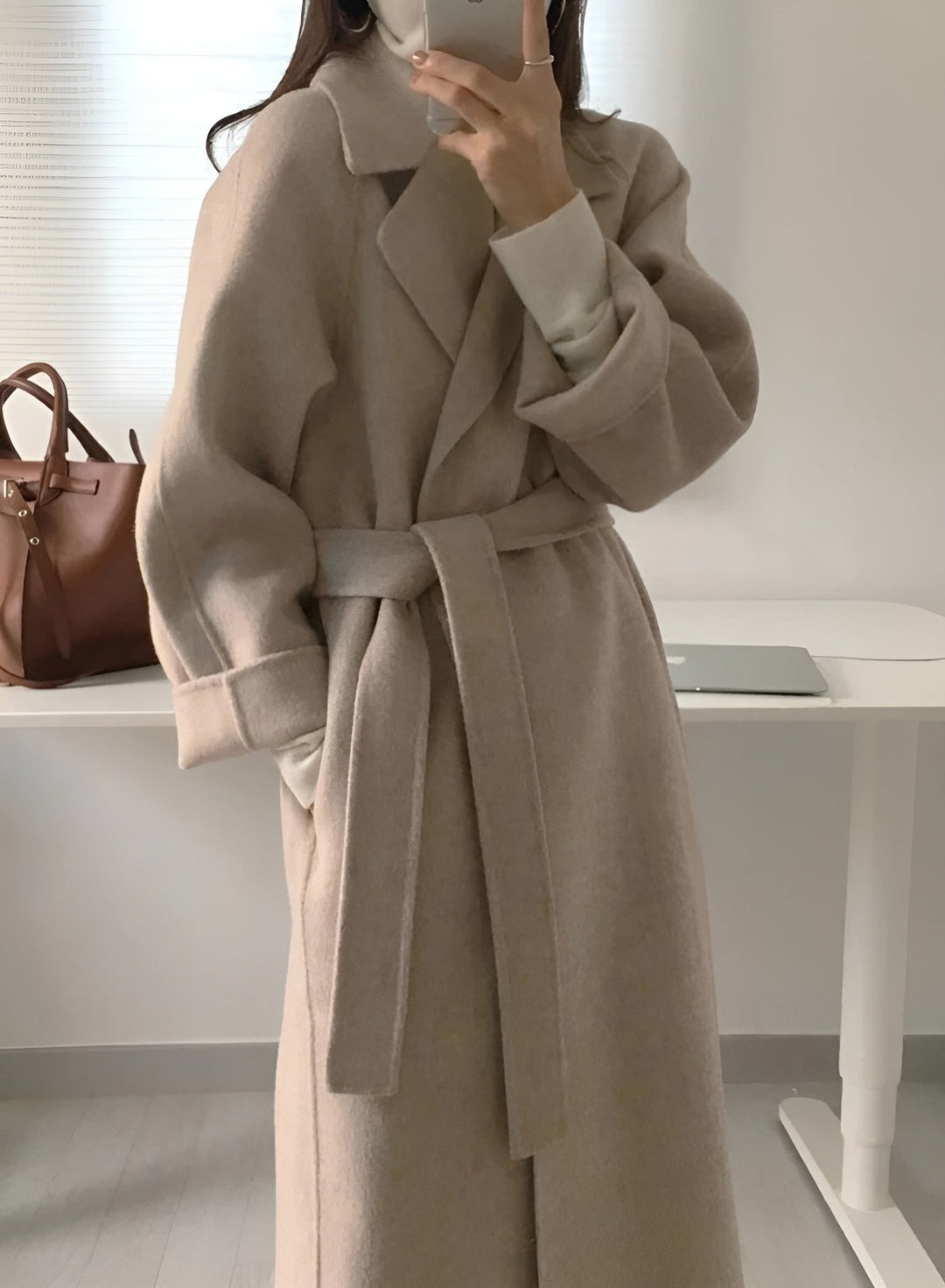 Teresa | Cozy Belted Longline Camel Coat