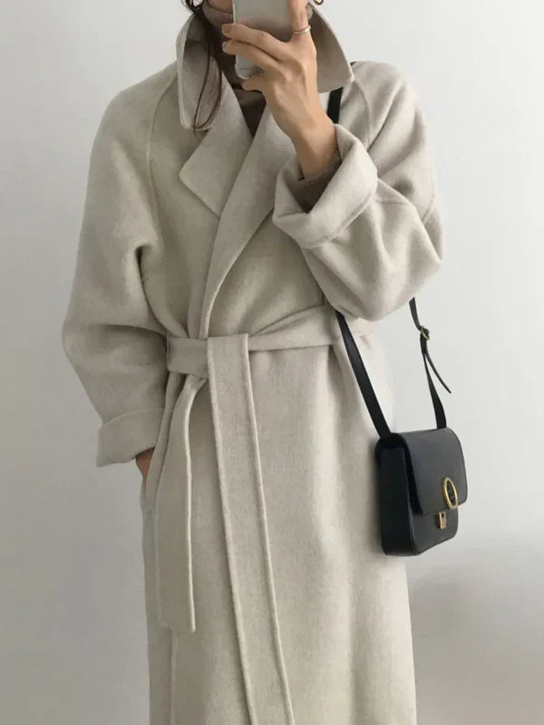 Teresa | Cozy Belted Longline Camel Coat