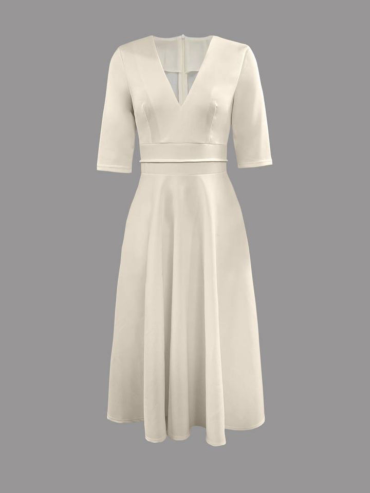 Teresa | Graceful Flared Fall Wedding Guest Midi Dress