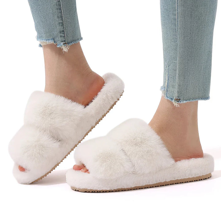 Teresa | Polished Cozy Faux Fur Slide Slippers