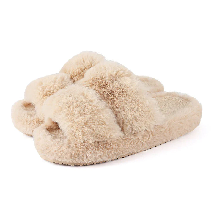 Teresa | Polished Cozy Faux Fur Slide Slippers