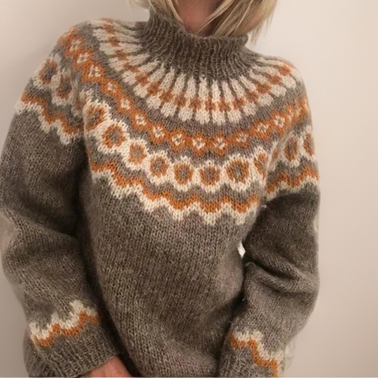 Teresa | Refined Fair Isle Knit Turtleneck Sweater