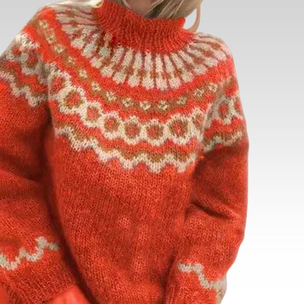 Teresa | Refined Fair Isle Knit Turtleneck Sweater