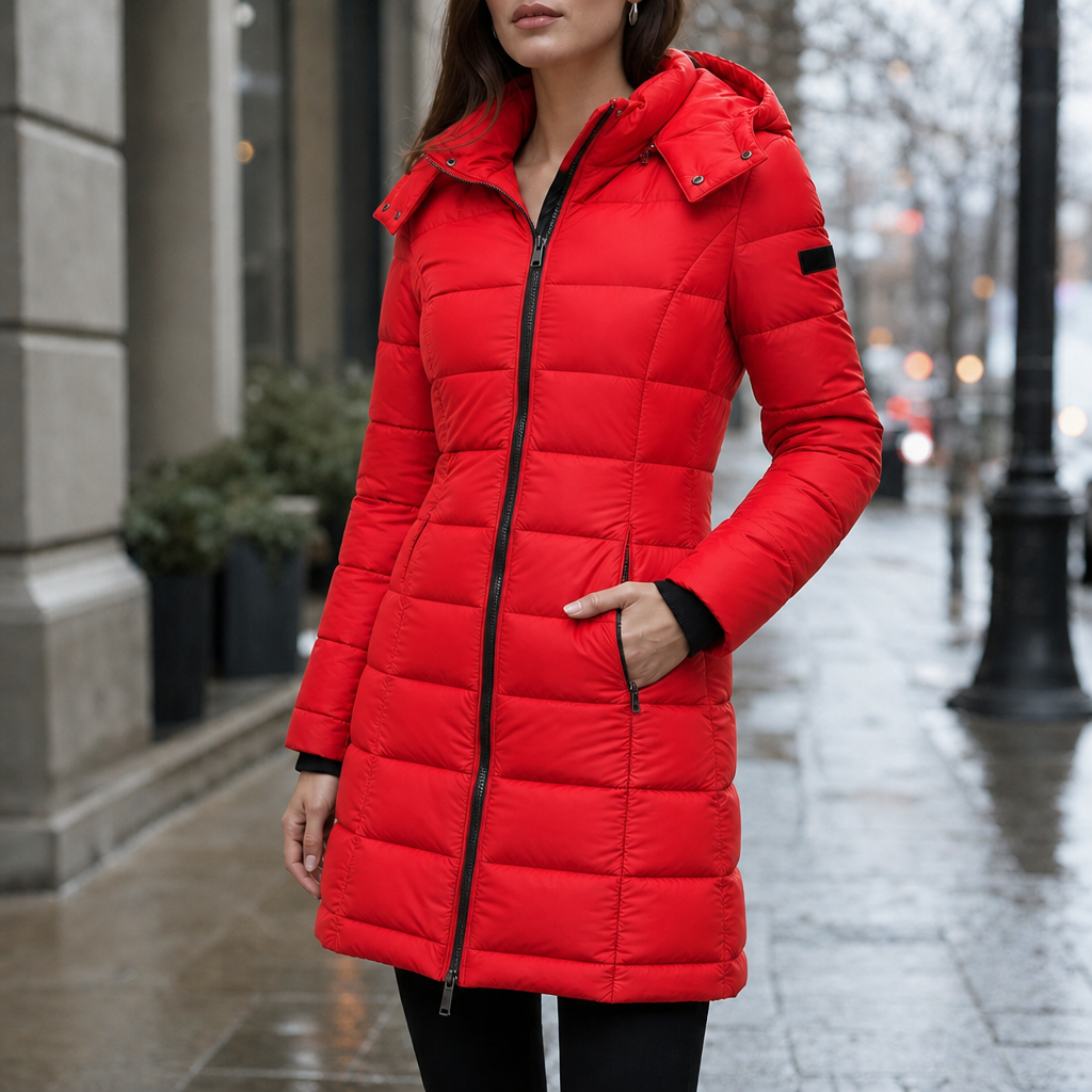 Theresa | Effortless Hooded Quilted Mid-Length Puffer Jacket