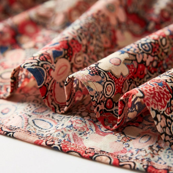 Theresa | Elegant Floral Print V-Neck Holiday Dress