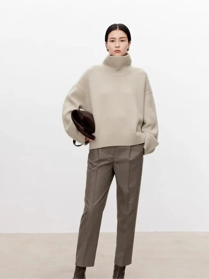 Theresa | Elegant Oversized Balloon Sleeve Turtleneck Sweater