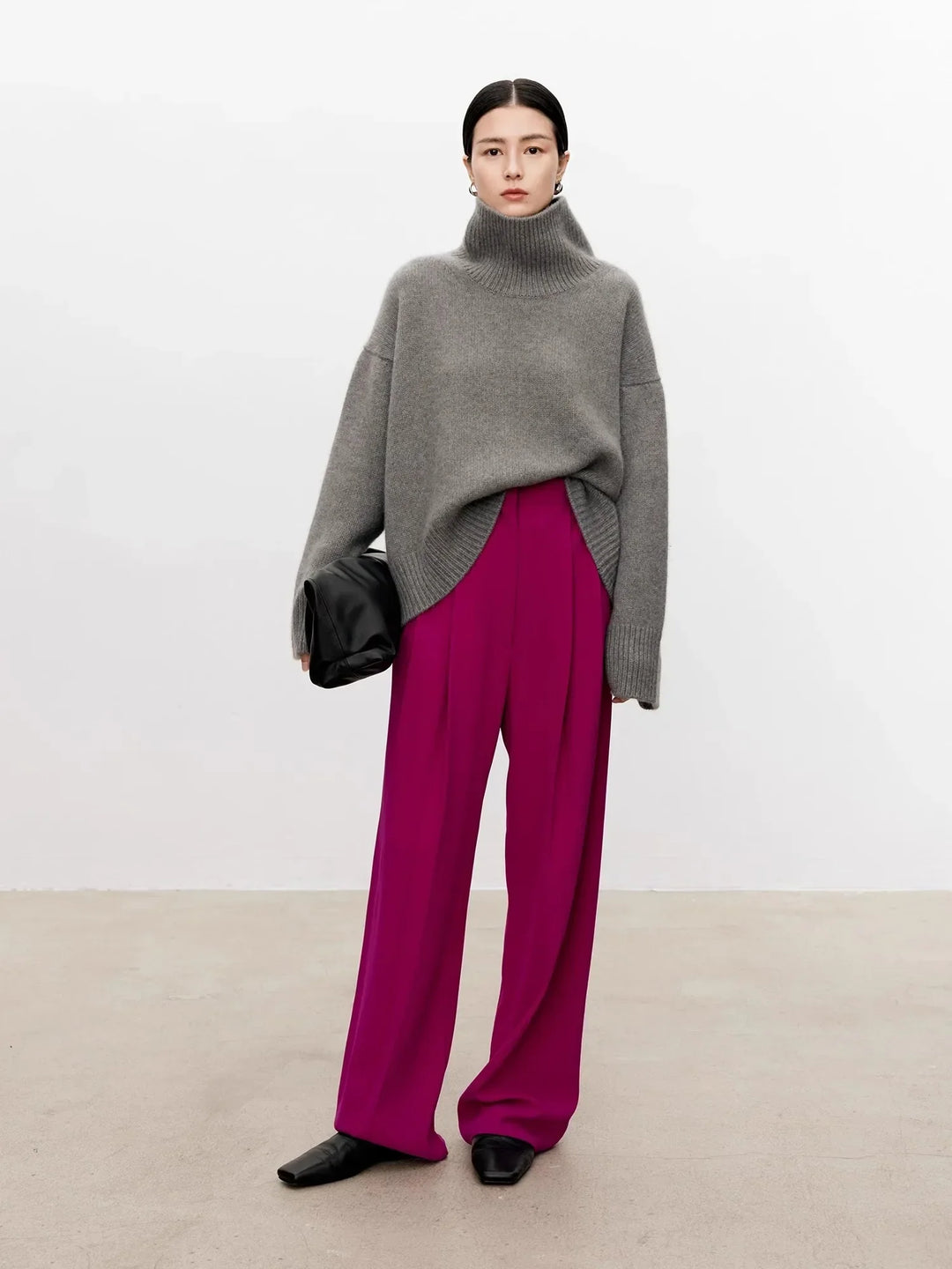 Theresa | Elegant Oversized Balloon Sleeve Turtleneck Sweater