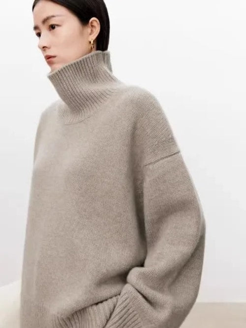 Theresa | Elegant Oversized Balloon Sleeve Turtleneck Sweater