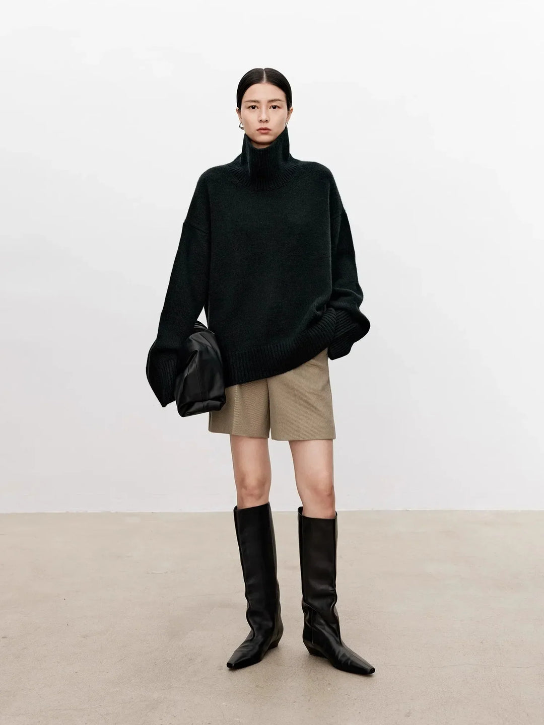 Theresa | Elegant Oversized Balloon Sleeve Turtleneck Sweater