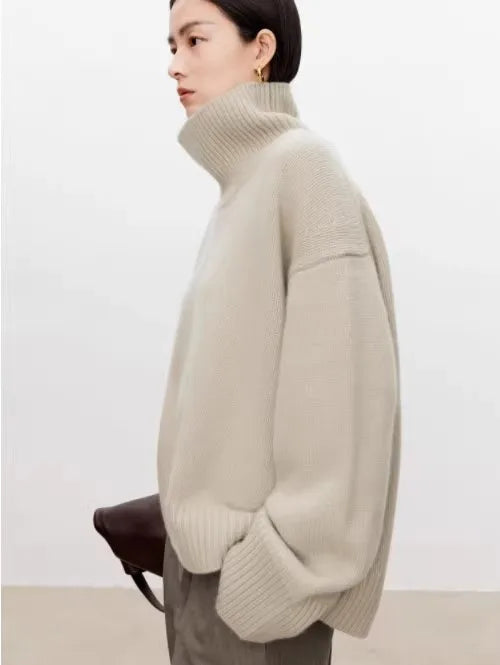 Theresa | Elegant Oversized Balloon Sleeve Turtleneck Sweater