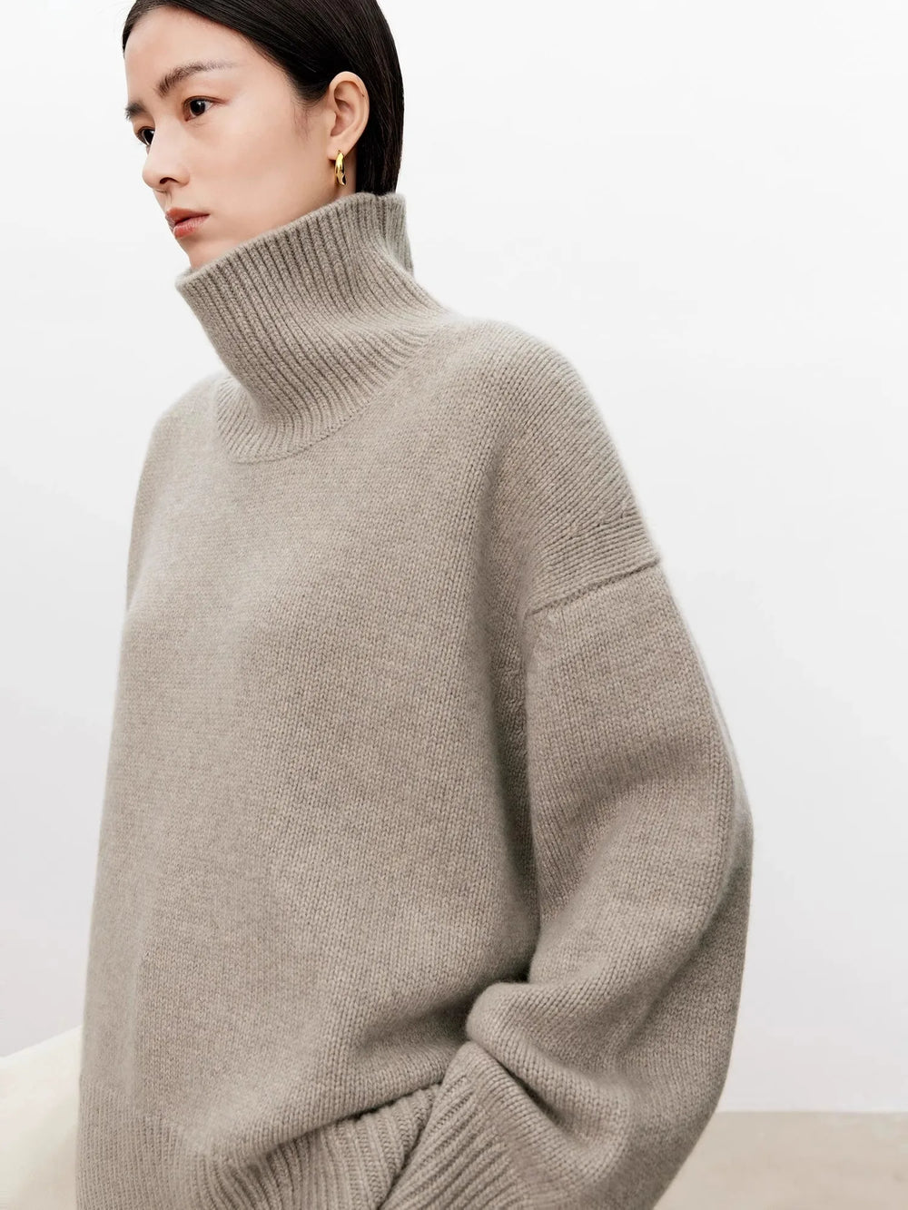 Theresa | Elegant Oversized Balloon Sleeve Turtleneck Sweater