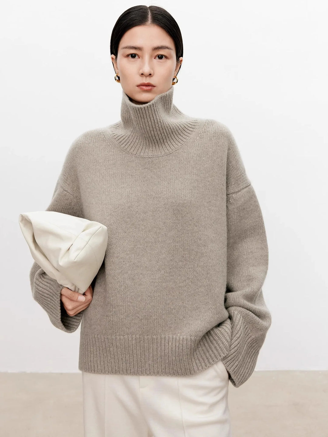 Theresa | Elegant Oversized Balloon Sleeve Turtleneck Sweater