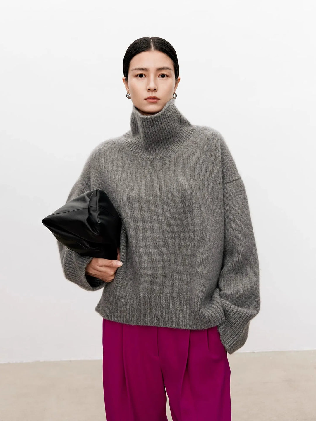 Theresa | Elegant Oversized Balloon Sleeve Turtleneck Sweater