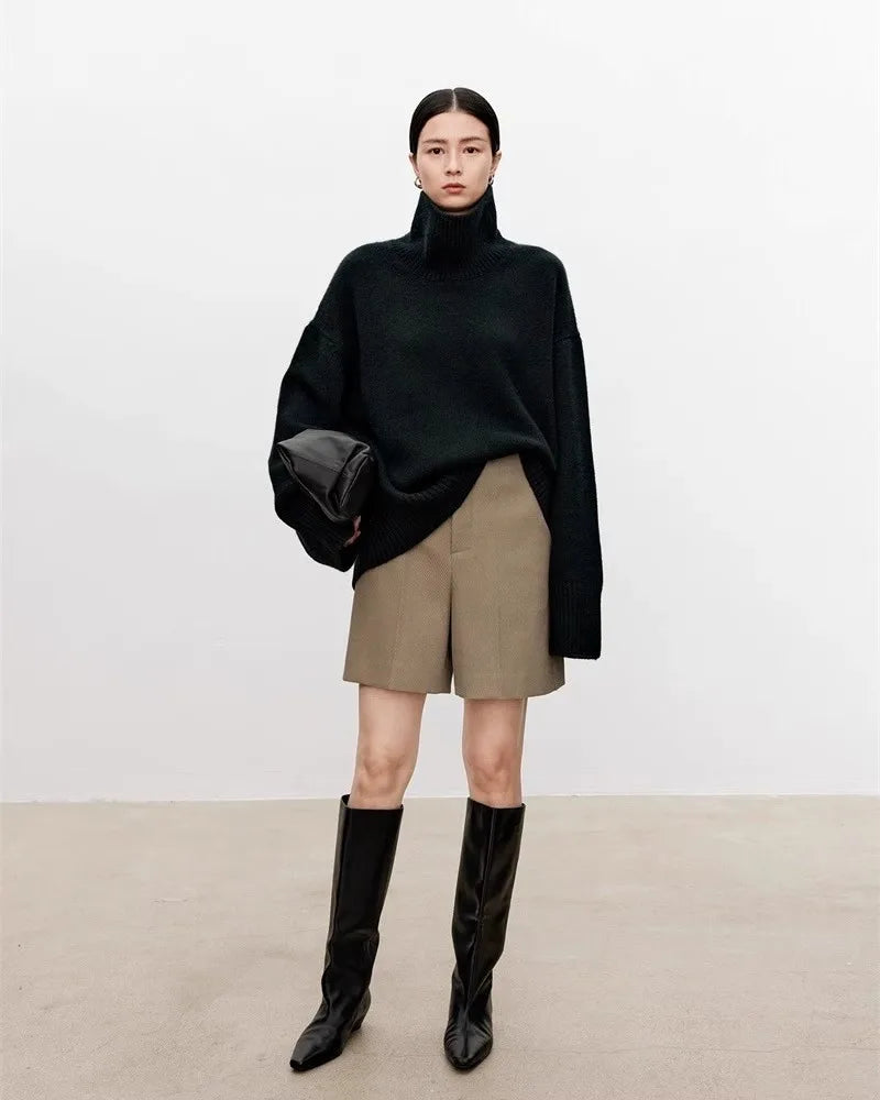 Theresa | Elegant Oversized Balloon Sleeve Turtleneck Sweater