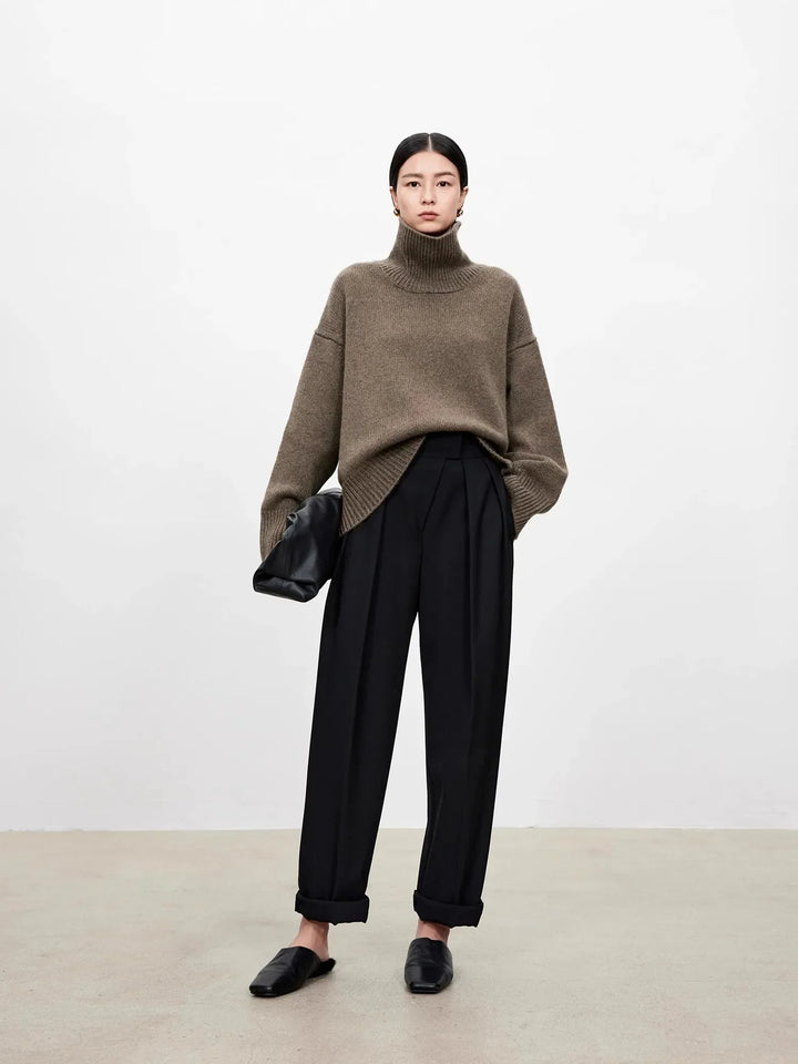 Theresa | Elegant Oversized Balloon Sleeve Turtleneck Sweater