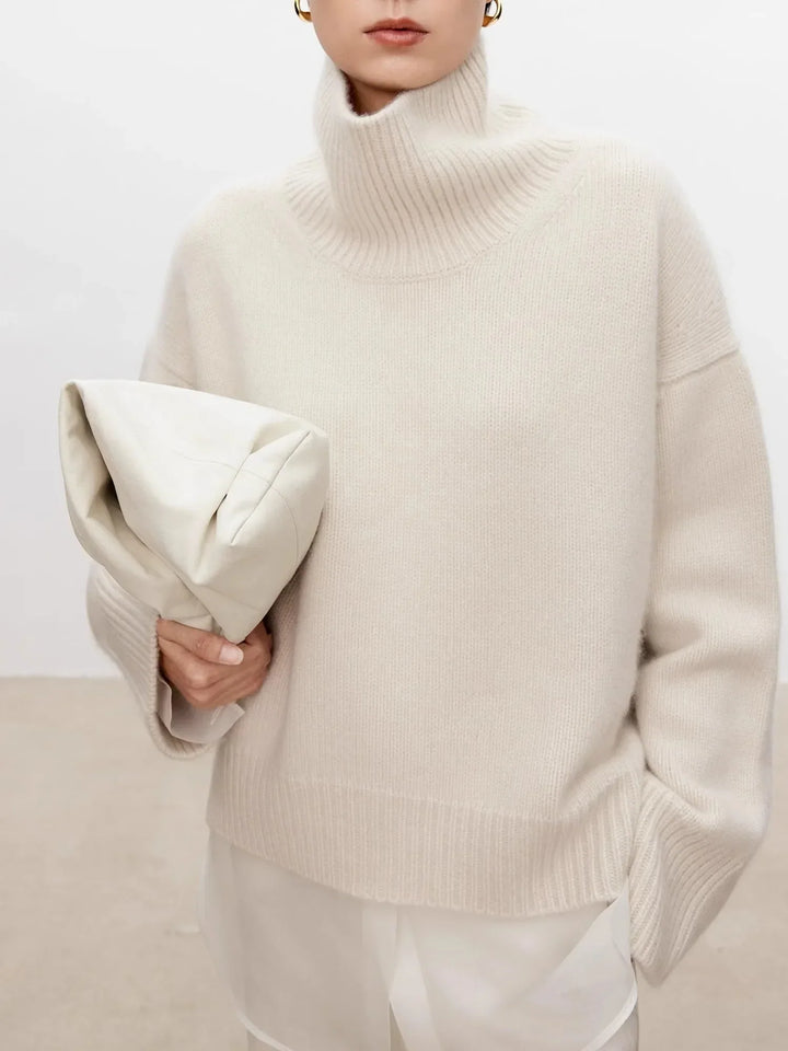 Theresa | Elegant Oversized Balloon Sleeve Turtleneck Sweater