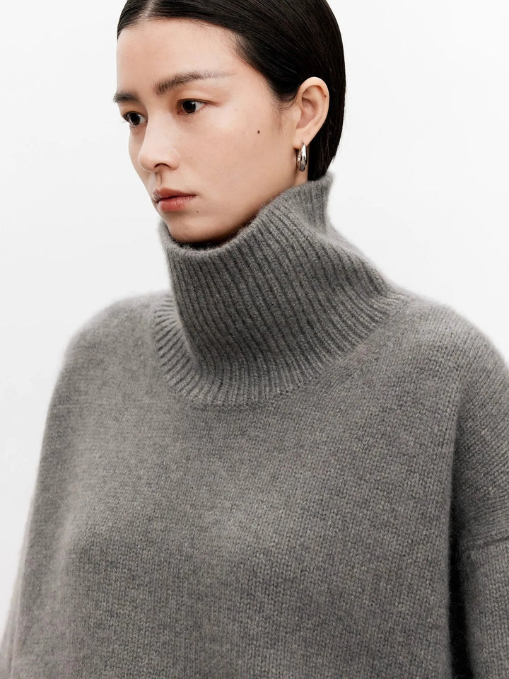 Theresa | Elegant Oversized Balloon Sleeve Turtleneck Sweater