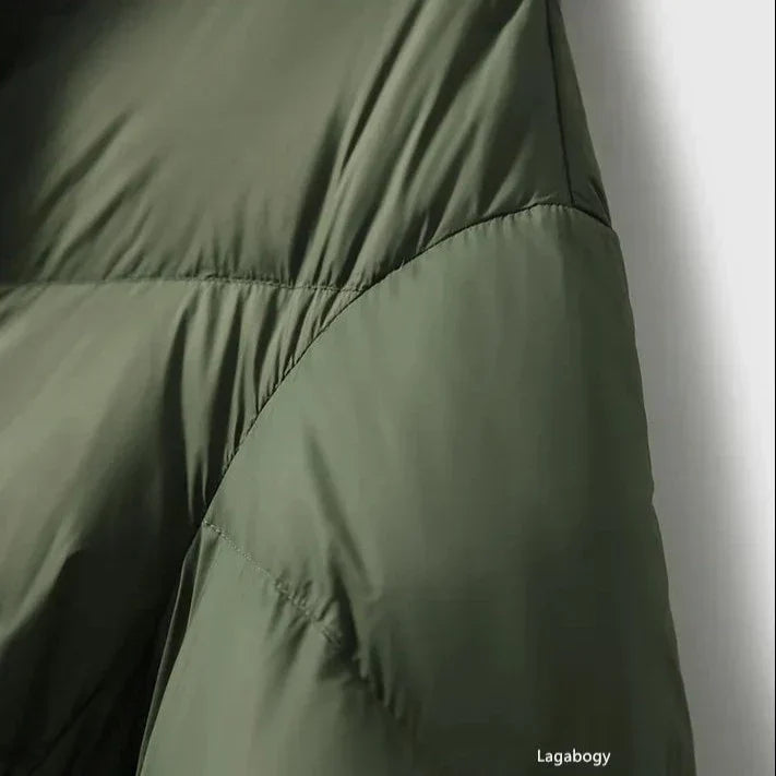 Theresa | Long Hooded Chevron Quilted Puffer Jacket