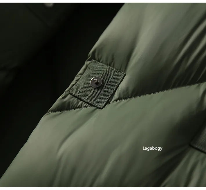 Theresa | Long Hooded Chevron Quilted Puffer Jacket