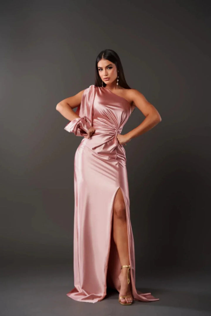 Theresa | Stylish One Shoulder Fall Wedding Guest Dress