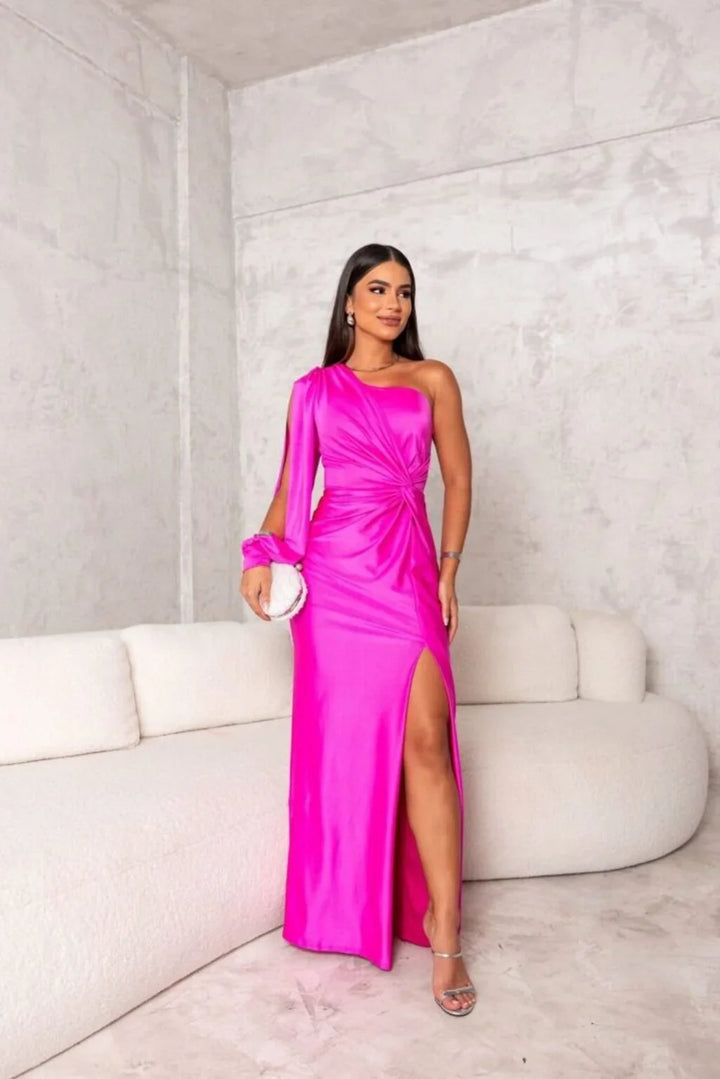 Theresa | Stylish One Shoulder Fall Wedding Guest Dress