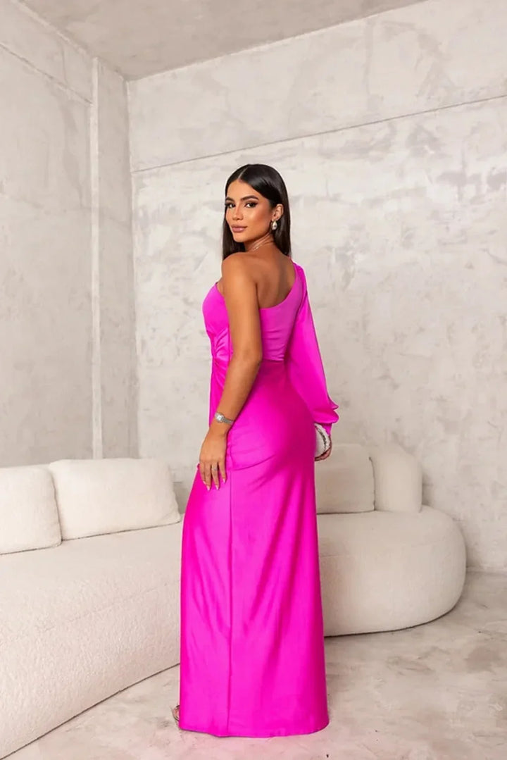 Theresa | Stylish One Shoulder Fall Wedding Guest Dress