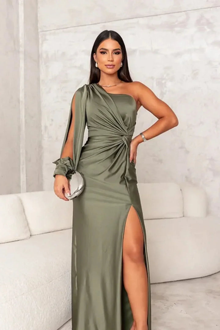 Theresa | Stylish One Shoulder Fall Wedding Guest Dress