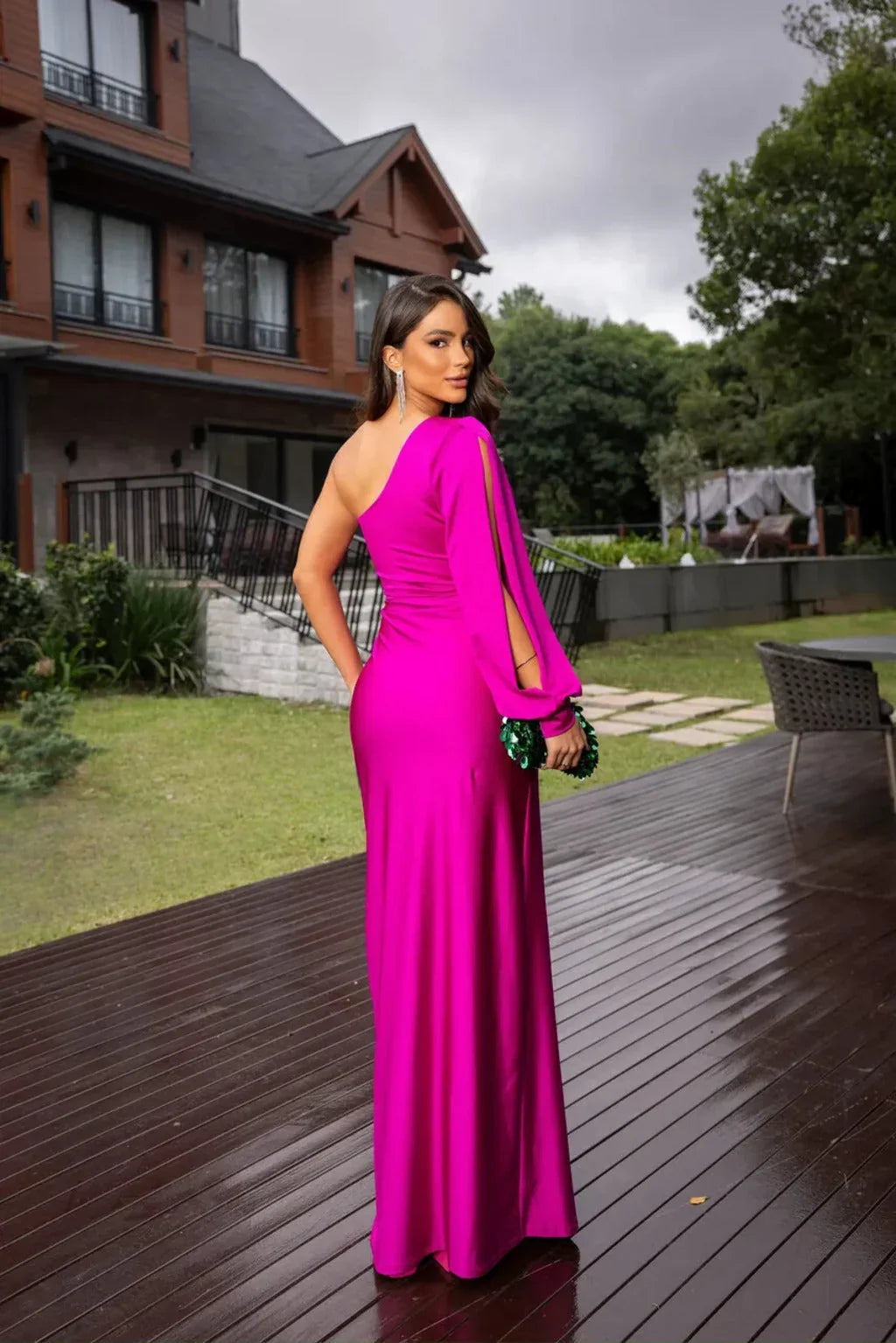 Theresa | Stylish One Shoulder Fall Wedding Guest Dress