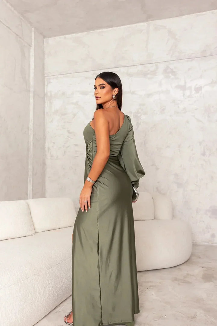 Theresa | Stylish One Shoulder Fall Wedding Guest Dress