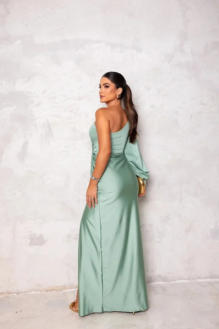 Theresa | Stylish One Shoulder Fall Wedding Guest Dress