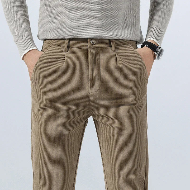 Thomas | Classic Slim Fit Straight Leg Corduroy Pants