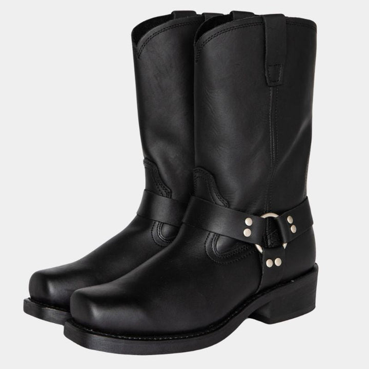 Tiffany | Chic Harness Mid-Calf Cowboy Boots