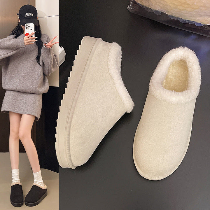 Tiffany | Graceful Fleece-Lined Mule Slippers with Non-Slip Sole