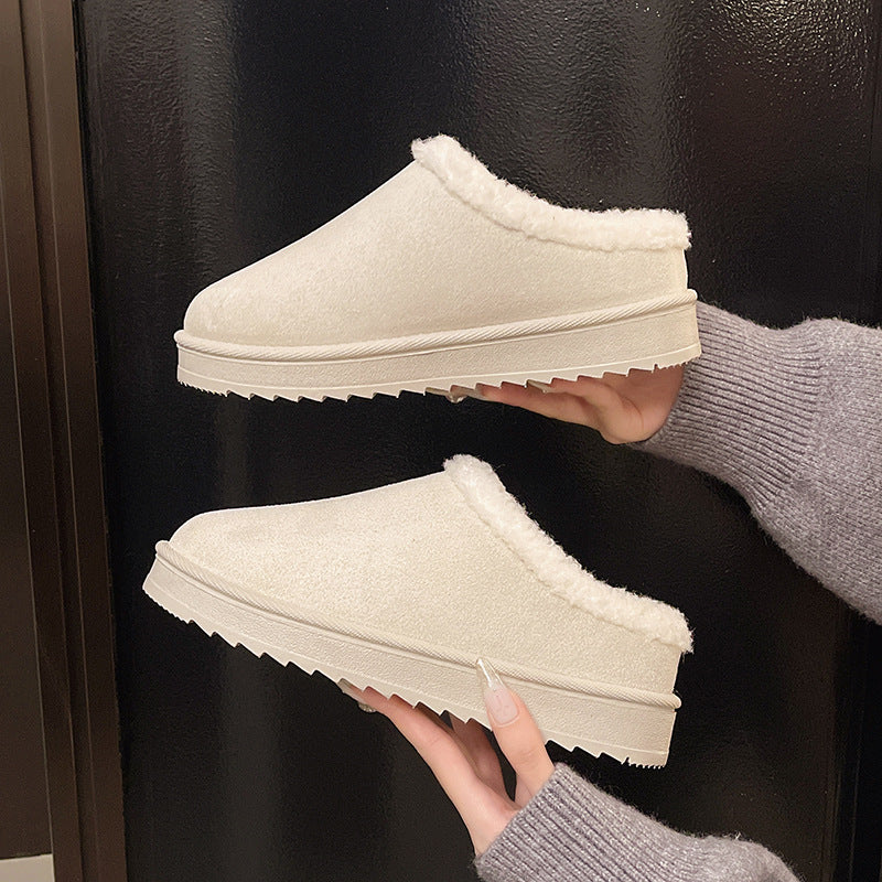 Tiffany | Graceful Fleece-Lined Mule Slippers with Non-Slip Sole