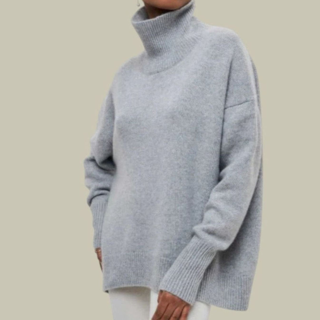 Tiffany | Polished Oversized Long Sleeve Turtleneck Sweater
