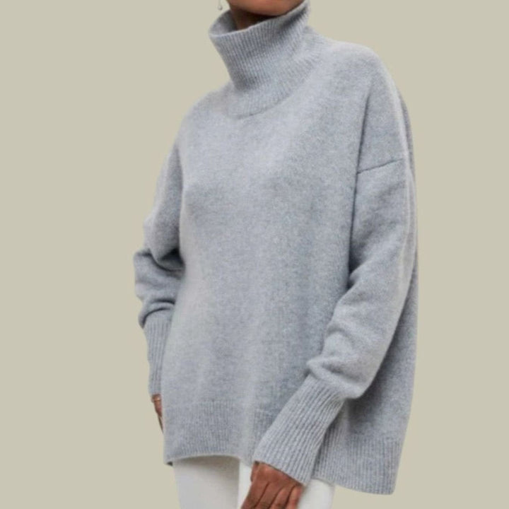 Tiffany | Polished Oversized Long Sleeve Turtleneck Sweater