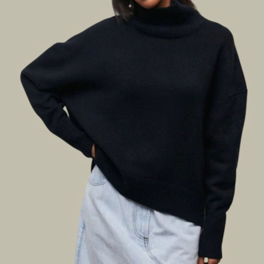 Tiffany | Polished Oversized Long Sleeve Turtleneck Sweater