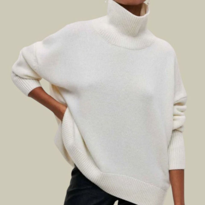 Tiffany | Polished Oversized Long Sleeve Turtleneck Sweater