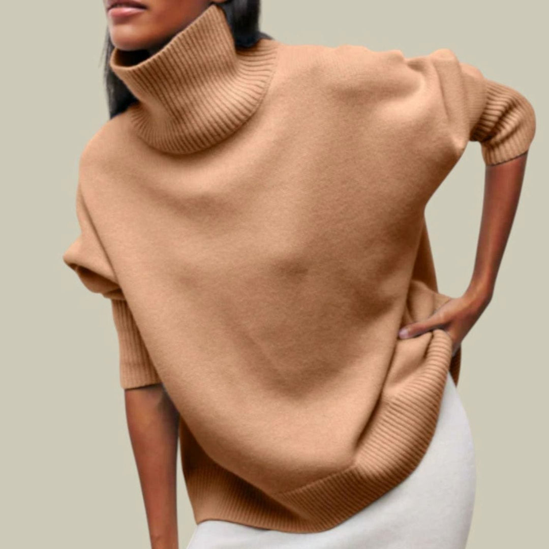 Tiffany | Polished Oversized Long Sleeve Turtleneck Sweater