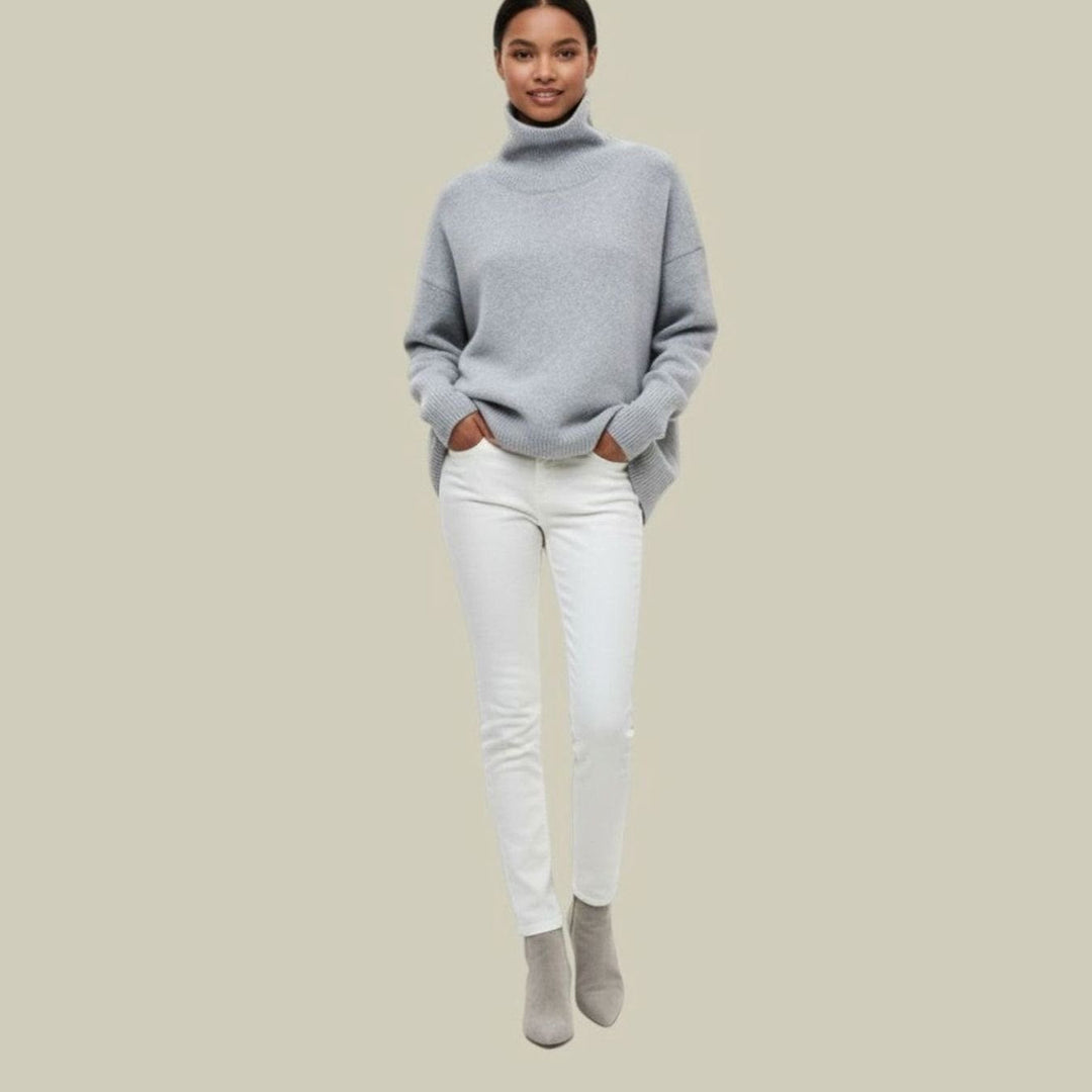 Tiffany | Polished Oversized Long Sleeve Turtleneck Sweater