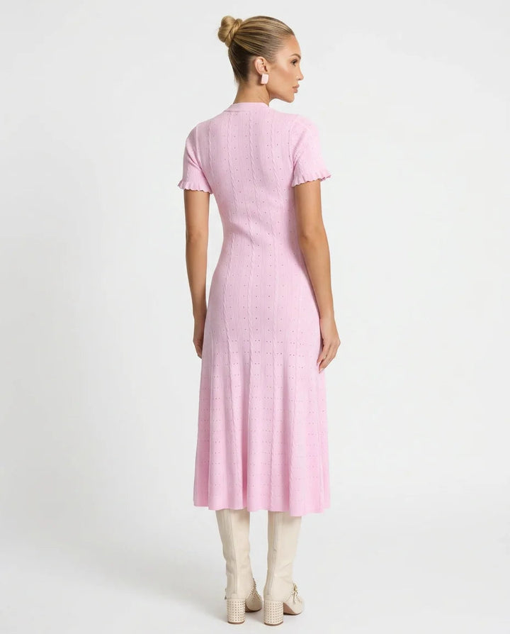 Tiffany | Refined Button-Front Ribbed Sweater Dress