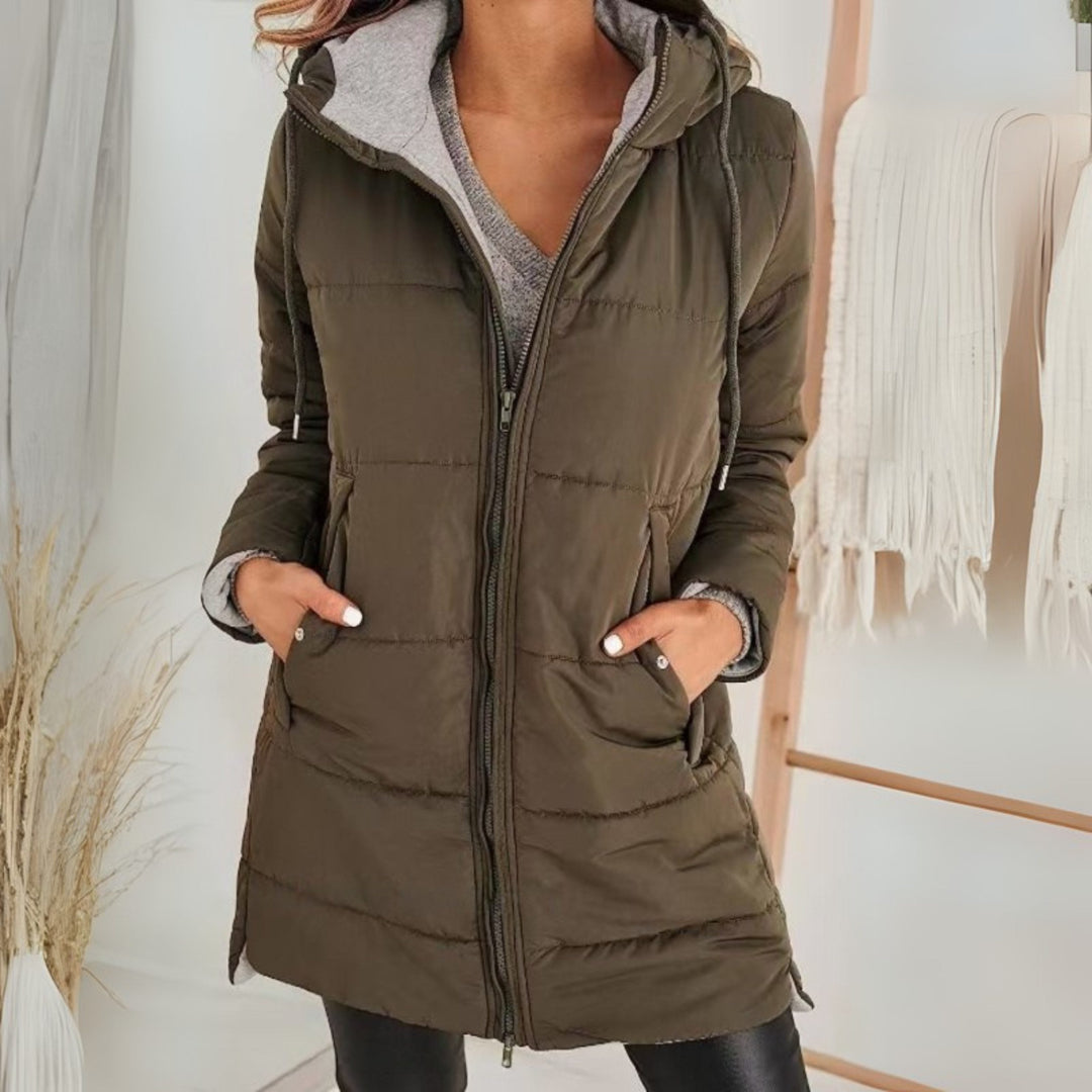 Tiffany | Relaxed Long Quilted Hooded Puffer Jacket
