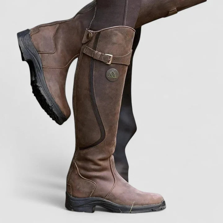 Victoria | Chic Knee High Boots with Buckle Strap Detail